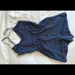 Zara criss cross strapped polka dot short romper